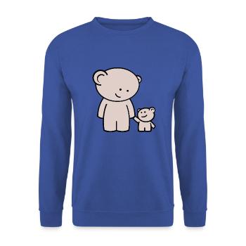 Teddy Geschwister - Süße Teddybären Teddys Bären - Unisex Pullover - Royalblau - Vorne - Alina (178cm) & Michal (187cm)