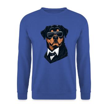 Rottweiler Der Geheimdienstagent Leo - Unisex Pullover - Royalblau - Vorne - Alina (178cm) & Michal (187cm)