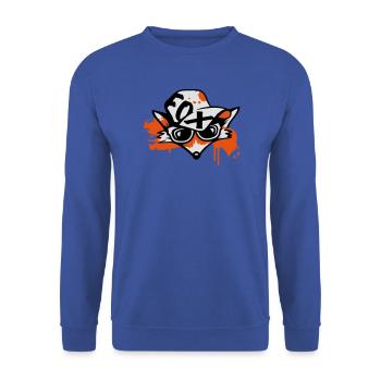 Fuchs mit Baseballkappe - Unisex Pullover - Royalblau - Vorne - Alina (178cm) & Michal (187cm)