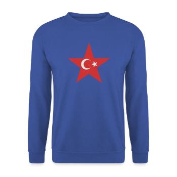 Türkische Stern - Unisex Pullover - Royalblau - Vorne - Alina (178cm) & Michal (187cm)