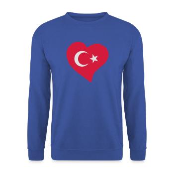 Türkische Herz - Unisex Pullover - Royalblau - Vorne - Alina (178cm) & Michal (187cm)