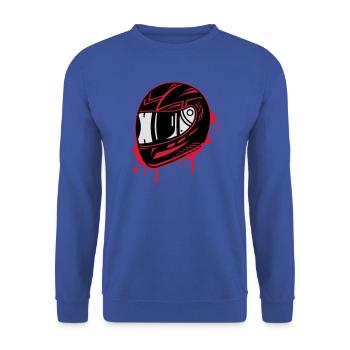 Motorradhelm Graffiti - Unisex Pullover - Royalblau - Vorne - Alina (178cm) & Michal (187cm)