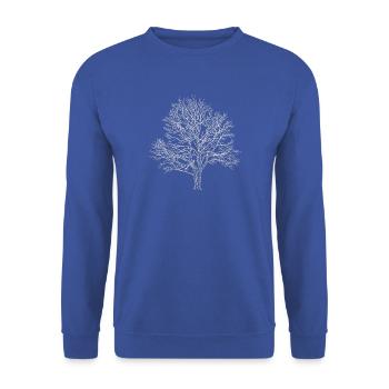 Weißer Baum Silhouette Eiche Wald Natur  - Unisex Pullover - Royalblau - Vorne - Alina (178cm) & Michal (187cm)