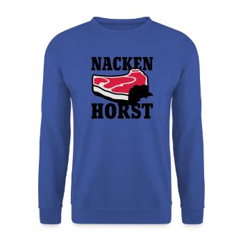 Nacken Horst - Unisex Pullover - Royalblau - Vorne - Alina (178cm) & Michal (187cm)
