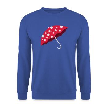 Regenschirm Fliegenpilz - Unisex Pullover - Royalblau - Vorne - Alina (178cm) & Michal (187cm)