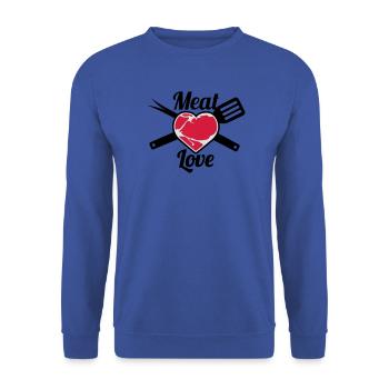 Meat Love - Unisex Pullover - Royalblau - Vorne - Alina (178cm) & Michal (187cm)