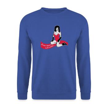 Hamburg - Unisex Pullover - Royalblau - Vorne - Alina (178cm) & Michal (187cm)