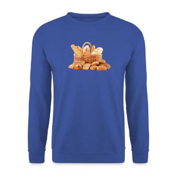 Brot Pain Bread - Unisex Pullover - Royalblau - Vorne - Alina (178cm) & Michal (187cm)