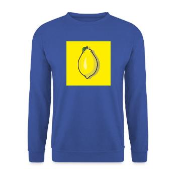 Zitrone Zitrone - Unisex Pullover - Royalblau - Vorne - Alina (178cm) & Michal (187cm)