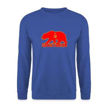 Sowjetunion Bär mit Flagge - Unisex Pullover - Royalblau - Vorne - Alina (178cm) & Michal (187cm)