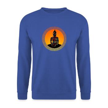 Meditation - Unisex Pullover - Royalblau - Vorne - Alina (178cm) & Michal (187cm)