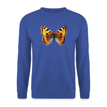 Kleiner Fuchs (Aglaiis urticae) Schmetterling - Unisex Pullover - Royalblau - Vorne - Alina (178cm) & Michal (187cm)