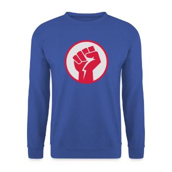 kampfsport power faust - Unisex Pullover - Royalblau - Vorne - Alina (178cm) & Michal (187cm)