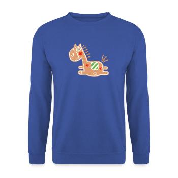 Pfefferkuchen Pferd - Lebkuchen - Backen - Gebäck - Unisex Pullover - Royalblau - Vorne - Alina (178cm) & Michal (187cm)