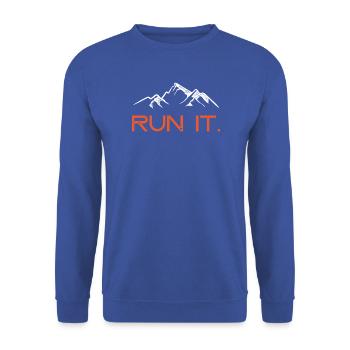 Führe es aus. - Unisex Pullover - Royalblau - Vorne - Alina (178cm) & Michal (187cm)
