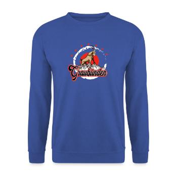 Graubünden Steinbock - Unisex Pullover - Royalblau - Vorne - Alina (178cm) & Michal (187cm)