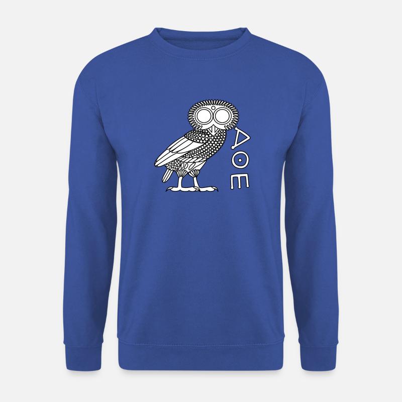 Chouette d'Athéna [Blanc + Ethnicon] - Sweat-shirt Unisexe - bleu royal