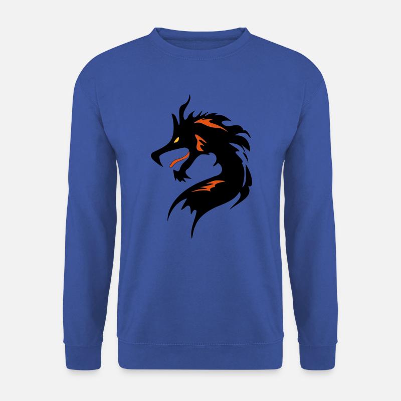 ❤️👄🐉Cool Dragon Head-I Love Dragon- 龍 - Unisex sweater - kongeblå