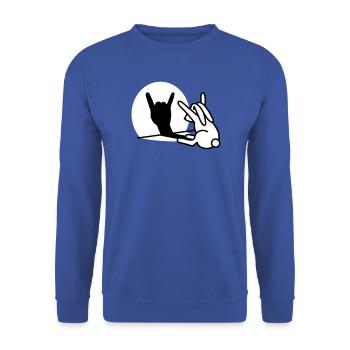 Kaninche Ombre Hand ROCK Musique HARD ROCK Fan - Sweat-shirt Unisexe - bleu royal - Devant - Alina (178cm) & Michal (187cm)