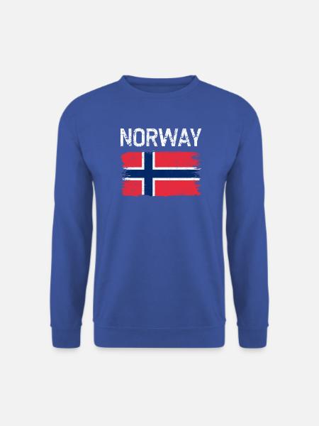 Pinseltextur der Norwegischen Flagge - Unisex Pullover - Royalblau
