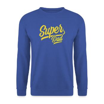 Super Dad - Super Papa - Vatertag - Bester Papa - Unisex Pullover - Royalblau - Vorne - Alina (178cm) & Michal (187cm)