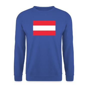 Aufkleberflagge Österreichs Fahne von Oesterreich - Unisex Pullover - Royalblau - Vorne - Alina (178cm) & Michal (187cm)