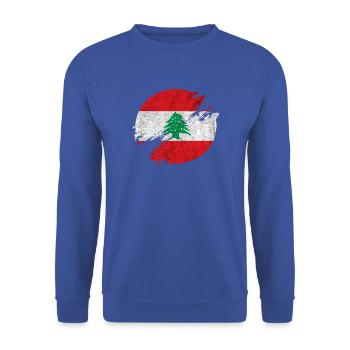 Libanon Vintage Kreis / Geschenkidee - Unisex Pullover - Royalblau - Vorne - Alina (178cm) & Michal (187cm)