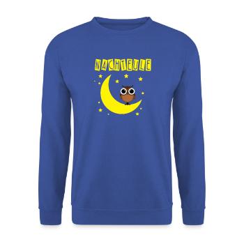Nachteule - Unisex Pullover - Royalblau - Vorne - Alina (178cm) & Michal (187cm)