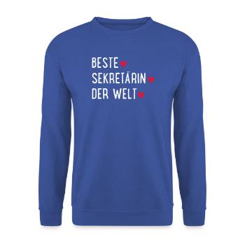 Beste Sekretärin der Welt - Unisex Pullover - Royalblau - Vorne - Alina (178cm) & Michal (187cm)