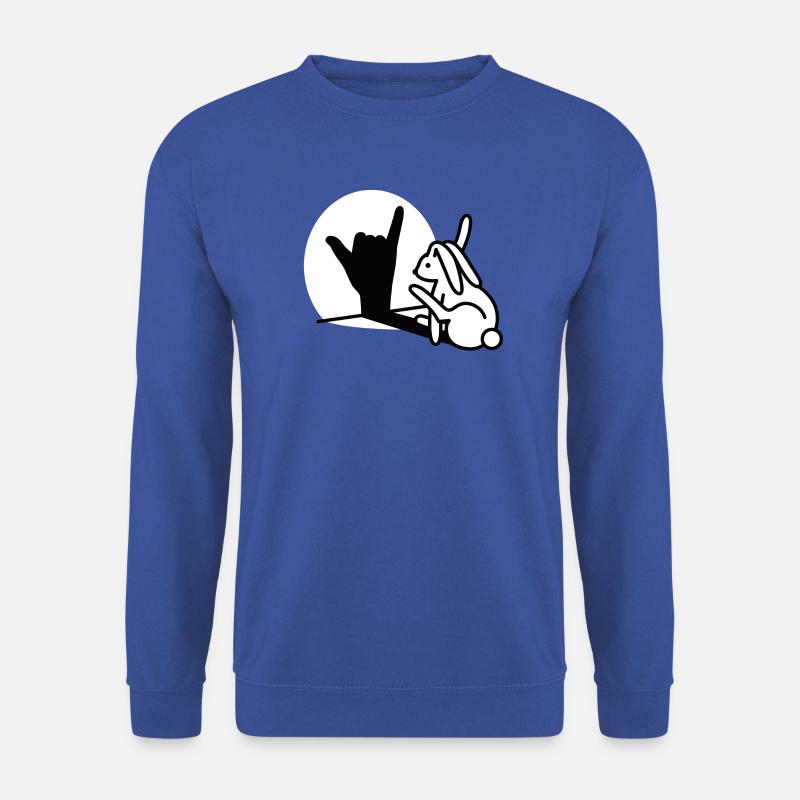 Kaninchen Hand Schatten Ruf Dich An! Handy Telefon - Unisex Pullover - Royalblau