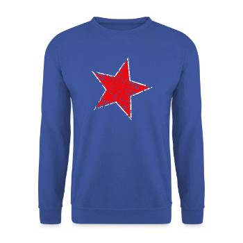 STERN. STERNE. STERN. STERNE. FEST. JAHRESTAG - Unisex Pullover - Royalblau - Vorne - Alina (178cm) & Michal (187cm)