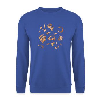 Holzspäne - Wo gehobelt wird, da fallen Späne - Unisex Pullover - Royalblau - Vorne - Alina (178cm) & Michal (187cm)