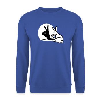 Funny Rabbit Hand Shadow Projection Rabbit - Unisex Sweatshirt - royal blue - Front - Alina (178cm) & Michal (187cm)