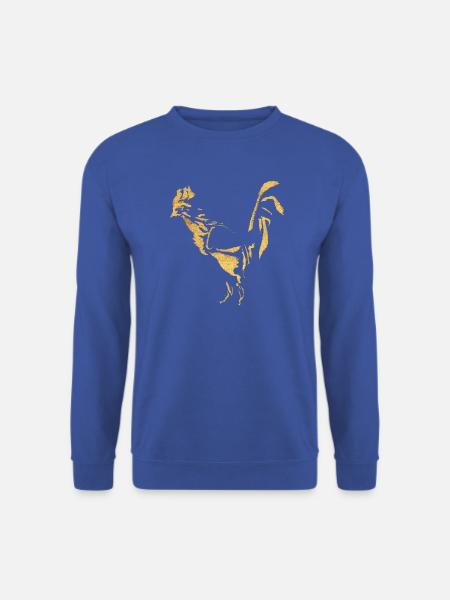 Hahn - Tusche / Gold - Unisex Pullover - Royalblau