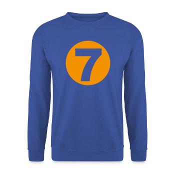 7 Billardkugel - Unisex Pullover - Royalblau - Vorne - Alina (178cm) & Michal (187cm)