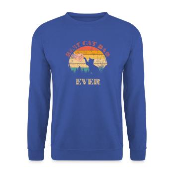 Erster Katzenpapa überhaupt - Unisex Pullover - Royalblau - Vorne - Alina (178cm) & Michal (187cm)