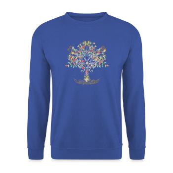 imaginative tree in metallic colors - Unisex Sweatshirt - royal blue - Front - Alina (178cm) & Michal (187cm)