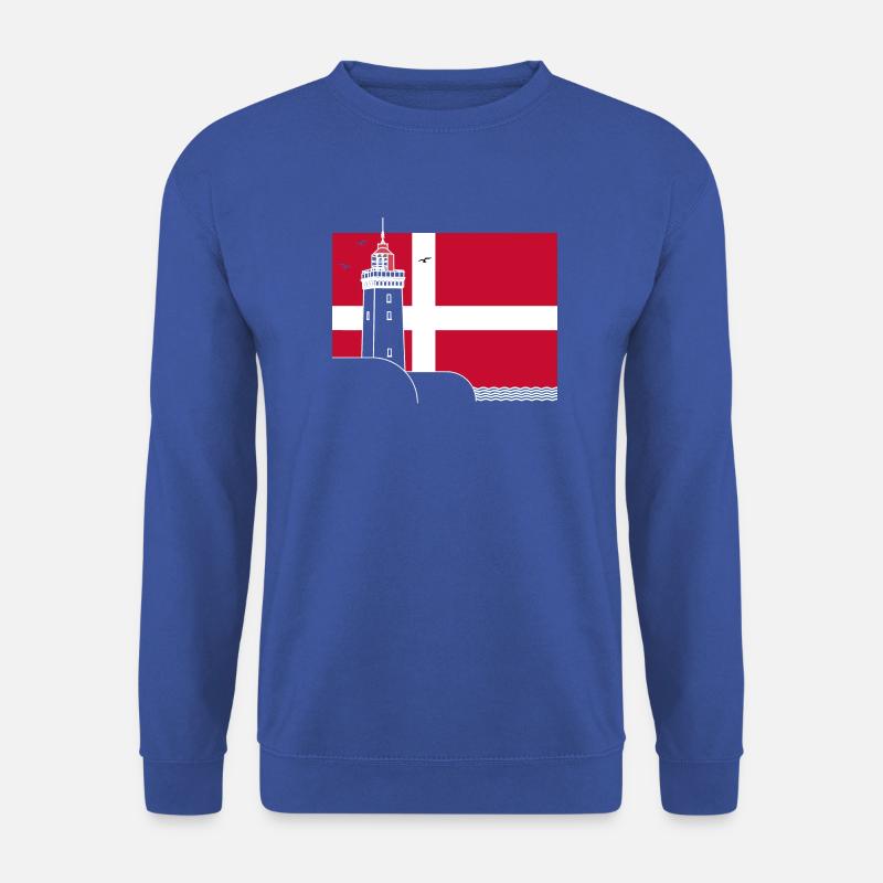Dänemark Fahne mit Rubjerg Knude Leuchtturm - Unisex Pullover - Royalblau