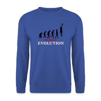 Basket Evolution Sport und Humor 3c - Unisex Pullover - Royalblau - Vorne - Alina (178cm) & Michal (187cm)