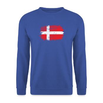 Pinselstrich Dänische Flagge - Unisex Pullover - Royalblau - Vorne - Alina (178cm) & Michal (187cm)