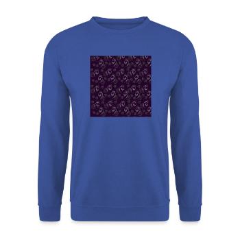 Rosenblüten, florales Muster, gothic motiv, Ranken - Unisex Pullover - Royalblau - Vorne - Alina (178cm) & Michal (187cm)
