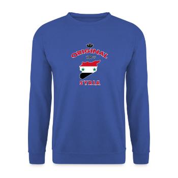 Syrien Original 100% Flaggen Design - Unisex Pullover - Royalblau - Vorne - Alina (178cm) & Michal (187cm)