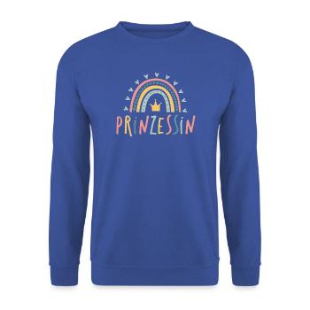 Prinzessin - Regenbogen - Unisex Pullover - Royalblau - Vorne - Alina (178cm) & Michal (187cm)
