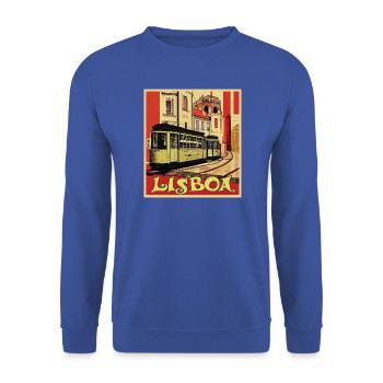 Lisboa Tram - Unisex Pullover - Royalblau - Vorne - Alina (178cm) & Michal (187cm)