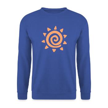 Einfaches Sonnenlogo - Unisex Pullover - Royalblau - Vorne - Alina (178cm) & Michal (187cm)