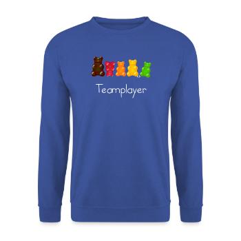 Teamplayer - Unisex Pullover - Royalblau - Vorne - Alina (178cm) & Michal (187cm)