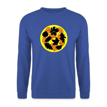 Herbst Oktober Wetter - Unisex Pullover - Royalblau - Vorne - Alina (178cm) & Michal (187cm)