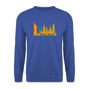 Ville de New York - Sweat-shirt Unisexe - bleu royal - Devant - Alina (178cm) & Michal (187cm)