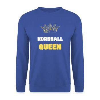 Korbball Queen goldene Krone - Unisex Pullover - Royalblau - Vorne - Alina (178cm) & Michal (187cm)