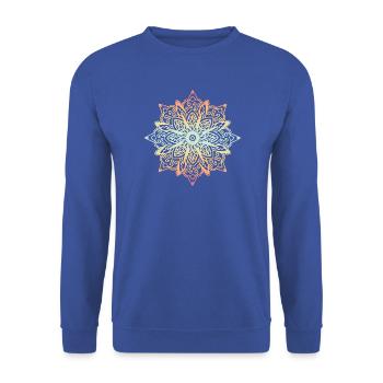 Mandala - Unisex Pullover - Royalblau - Vorne - Alina (178cm) & Michal (187cm)